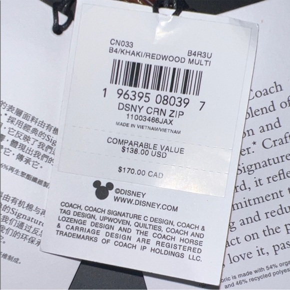 NWT COACH x DISNEY PARKS 50th Anniversary Mickey Zip Wristlet/ Clutch Bag RARE - Picture 8 of 8